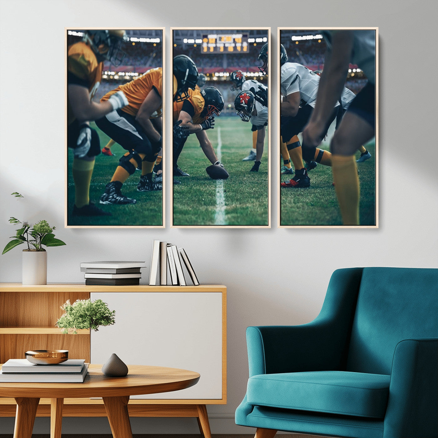 -American Football Playing Wall Art Canvas Print