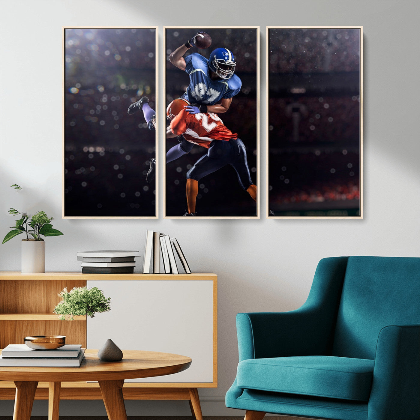 76491-MGV-CV-36X24-American Football Wall Art Canvas Print, Stadium Sport Wall Art Print