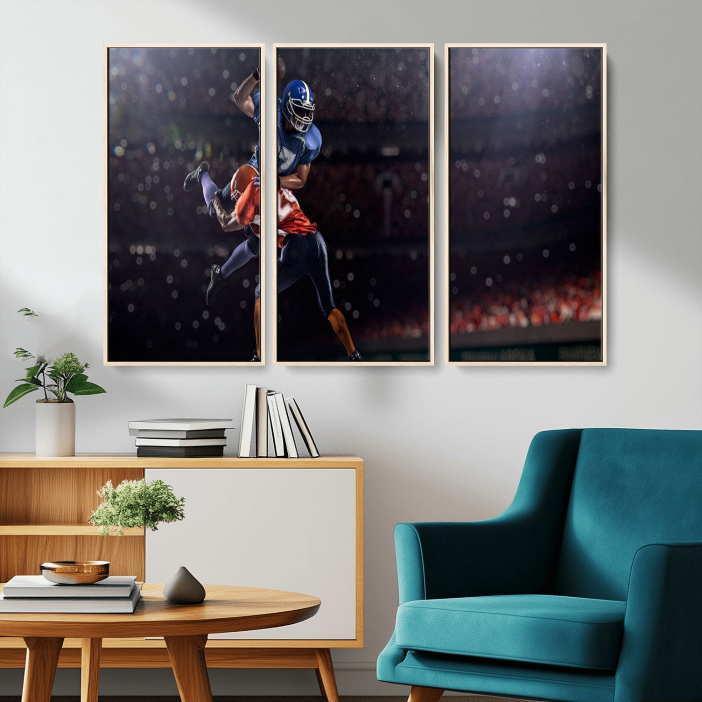 68009-MGV-CV-36X24-American Football Wall Art Canvas Print, Stadium Sport Wall Art Print