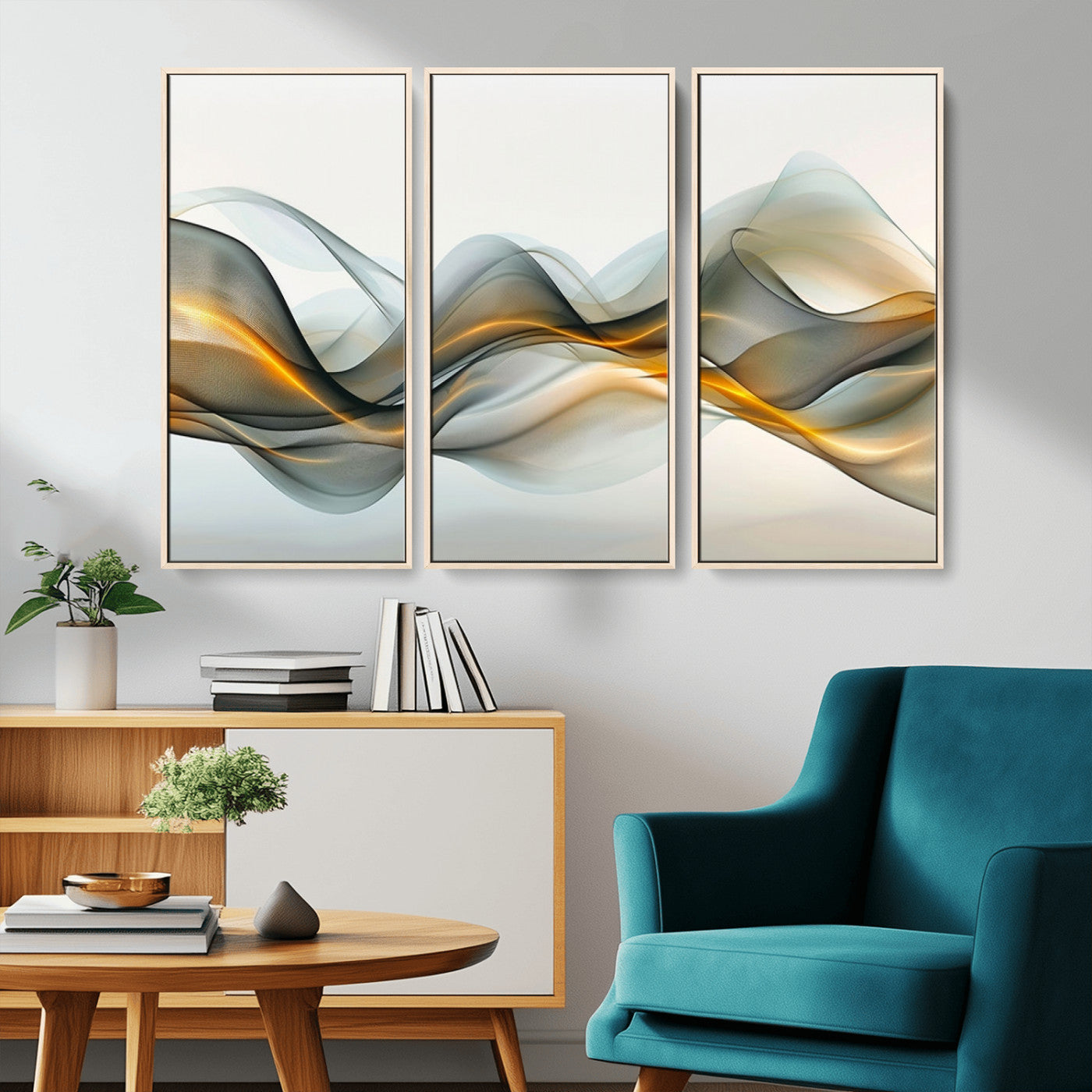 ES1001-MGV-CV-36X24-Abstract Wave Canvas Wall Art – Fluid Contemporary Elegance in Motion – Ready to Hang