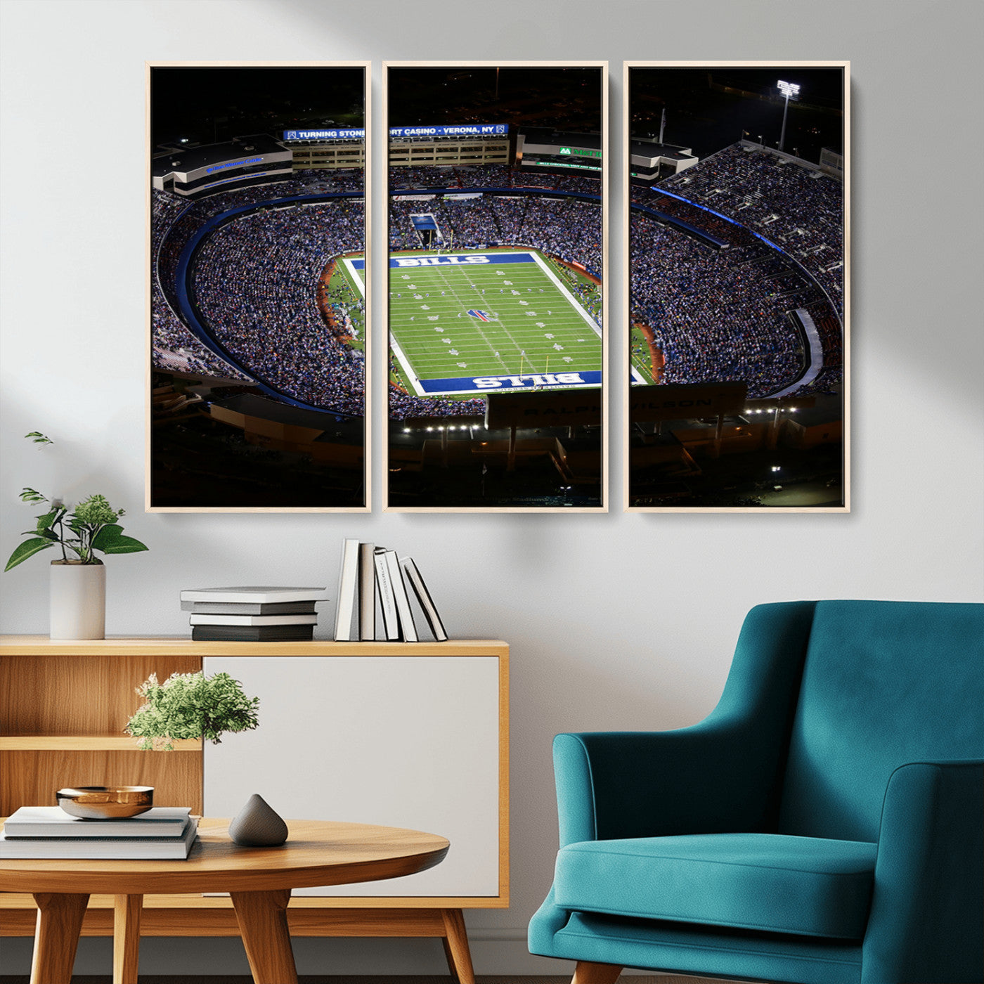 19030-MGV-CV-36X24-Buffalo Bills NFL Football Team Print - Highmark Stadium Wall Art Canvas Print