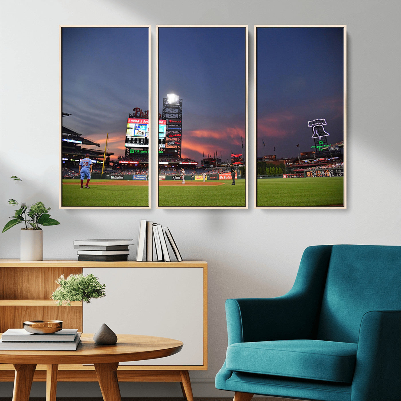 22594-MGV-CV-36X24-Philadelphia Phillies Baseball Print - Philadelphia Citizens Bank Park Stadium Wall Art, Phillies