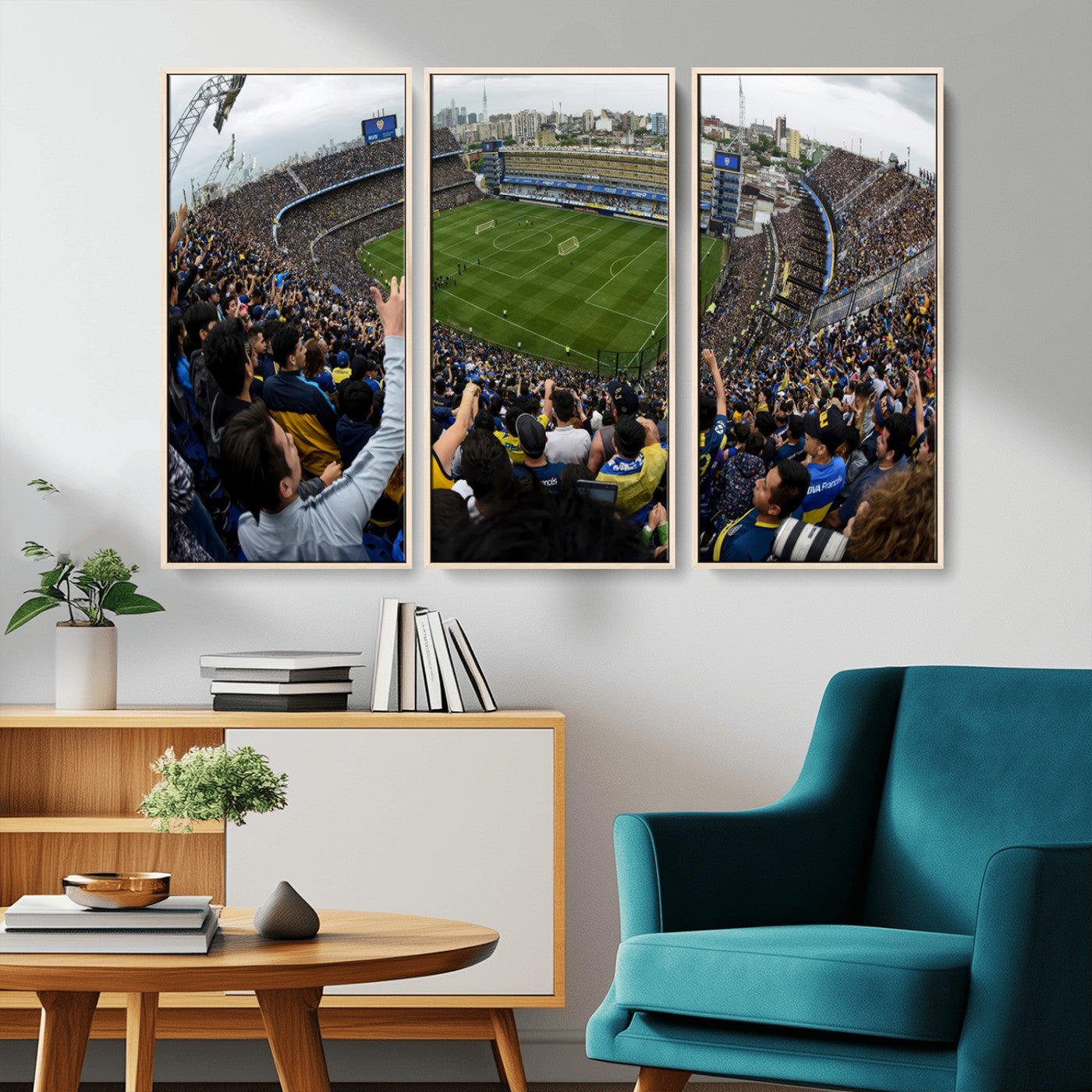 23173-MGV-CV-36X24-Boca Juniors Soccer Team Print - Buenos Aires Bombonera Stadium Wall Art Canvas Print