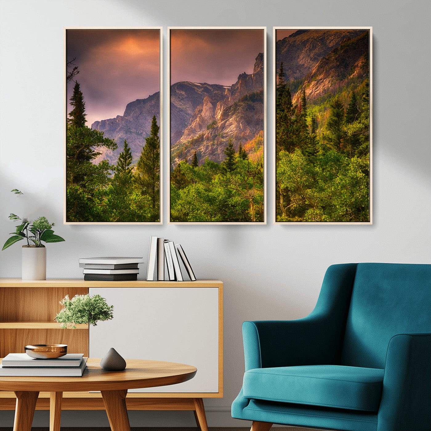 -Colorado Rockies Mountains Wall Art Canvas Print | Ready to Hang Framed Mountain Landscape