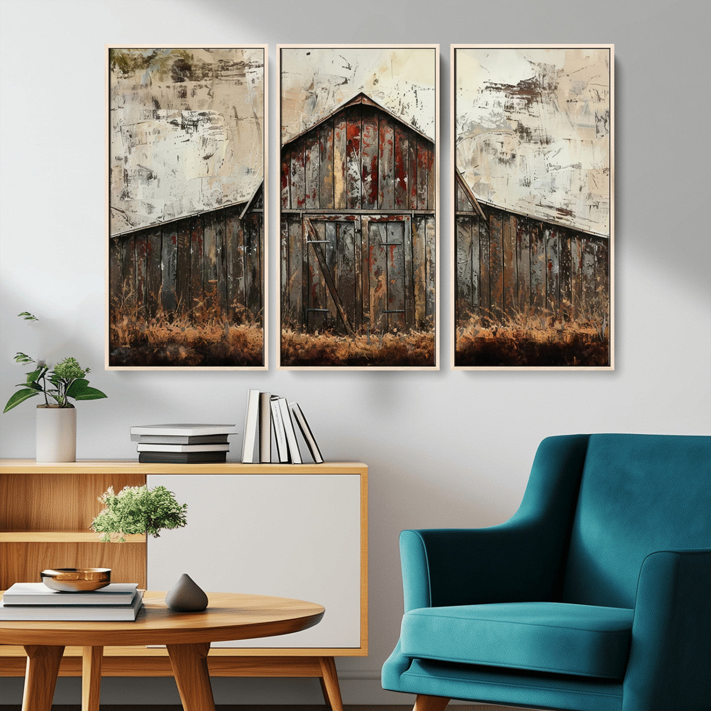 -Rustic Barn Wall Art | Farmhouse Wall Decor Canvas Print | Ready to Hang Barn Decor for Cabin or