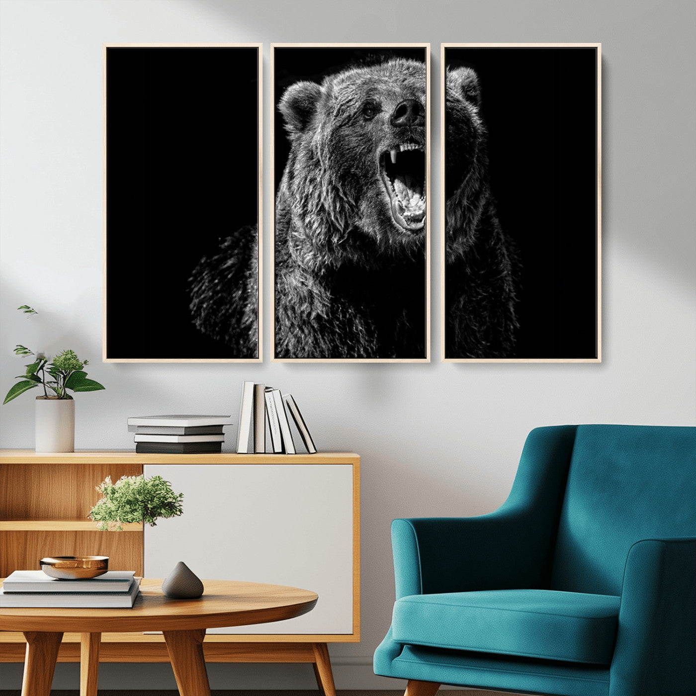 -Bear Canvas Print | Wildlife Wall Art for Cabin Decor | Ready to Hang Framed