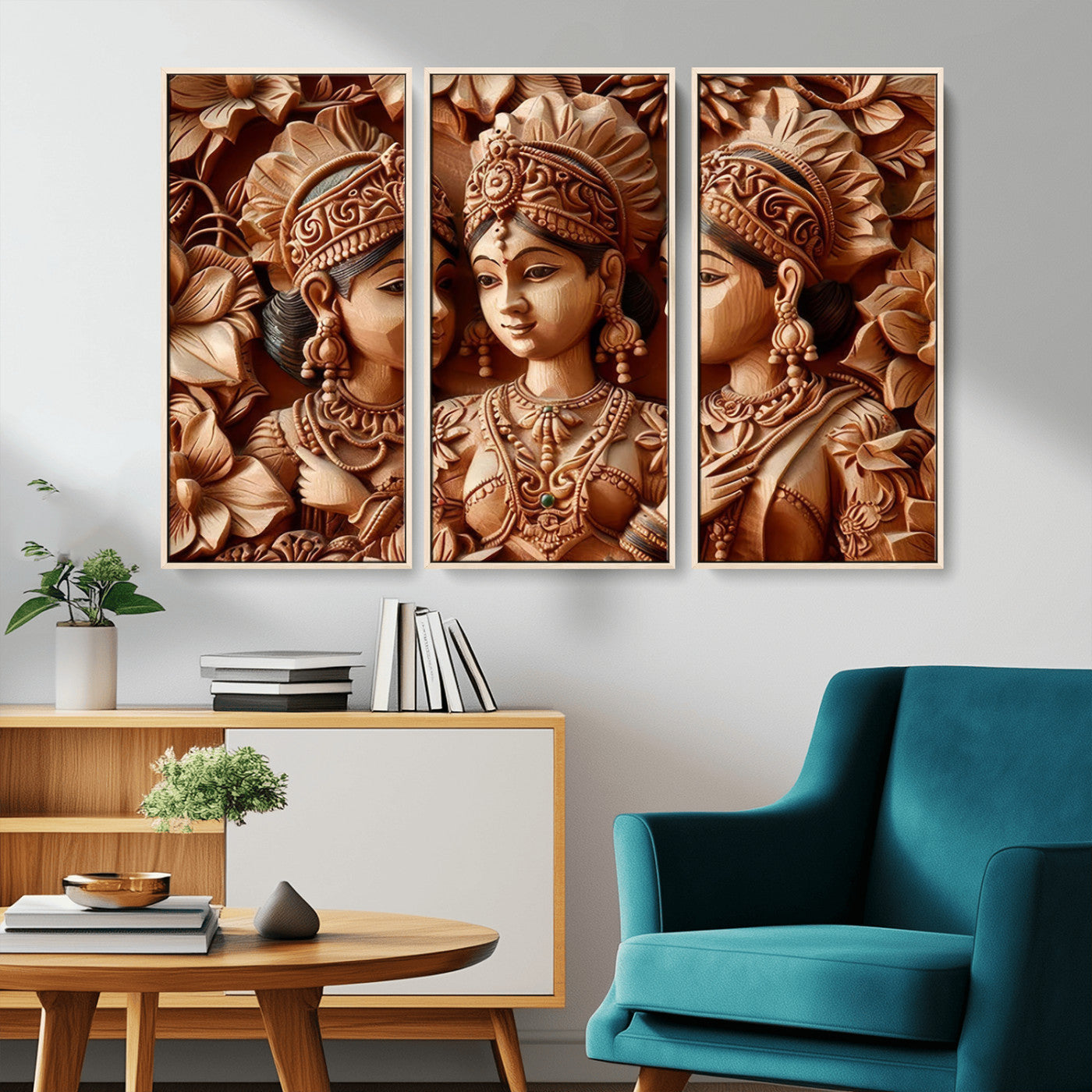 89522-MGV-CV-36X24-Indian Woman Statue Wall Art Canvas Print