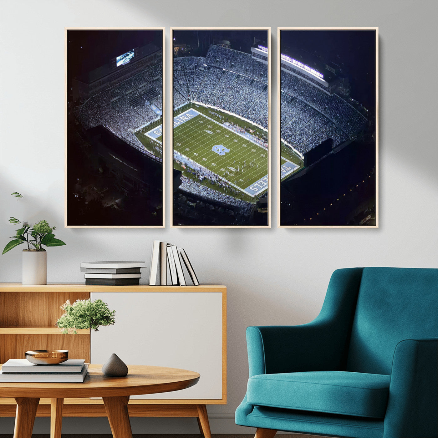 88375-MGV-CV-36X24-University of North Carolina Tar Heels Football Team Print - Chapel Hill Kenan Memorial Stadium