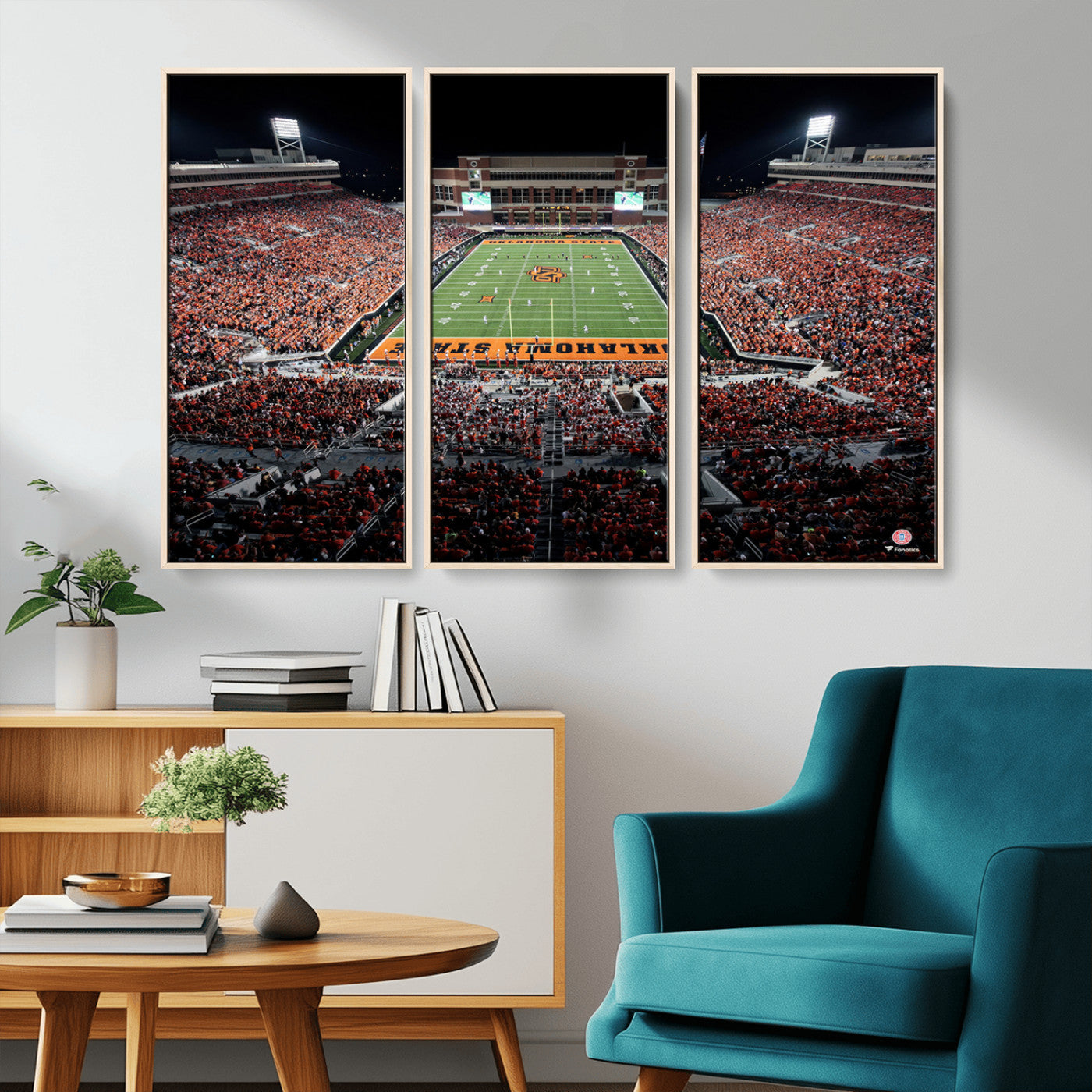 81675-MGV-CV-36X24-Boone Pickens Stadium Wall Art Oklahoma State Cowboys Print Framed Sports Canvas Art for Home, Office, Living Room