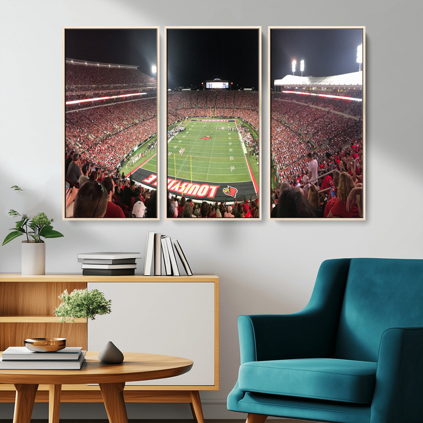 -University of Louisville Cardinals Football Team Print - Louisville Cardinal Stadium Wall Art Canvas