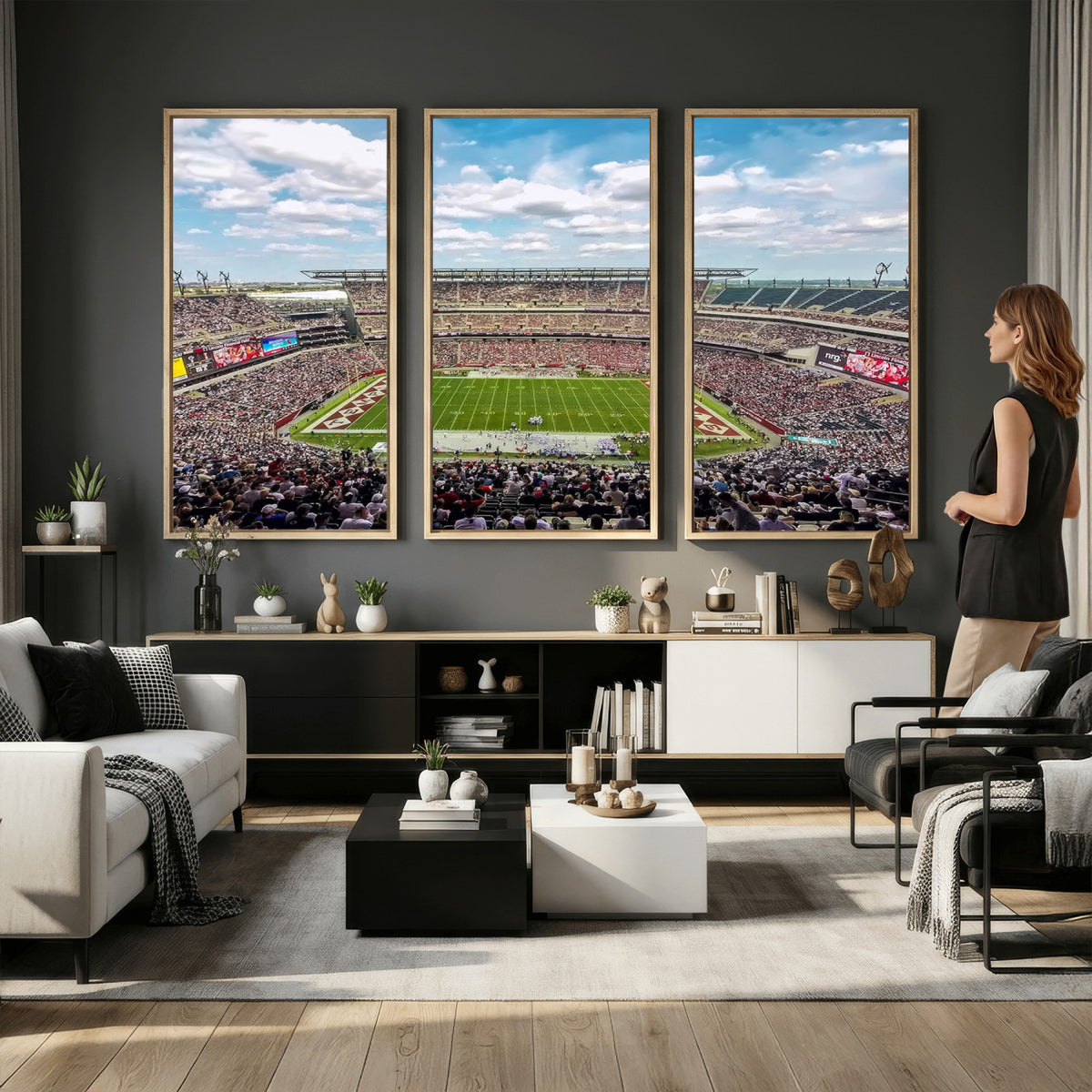29243-PAN-FL-20X10 - The Temple University Owls Athletics Team Print - Philadelphia Lincoln Financial Field Stadium Wall