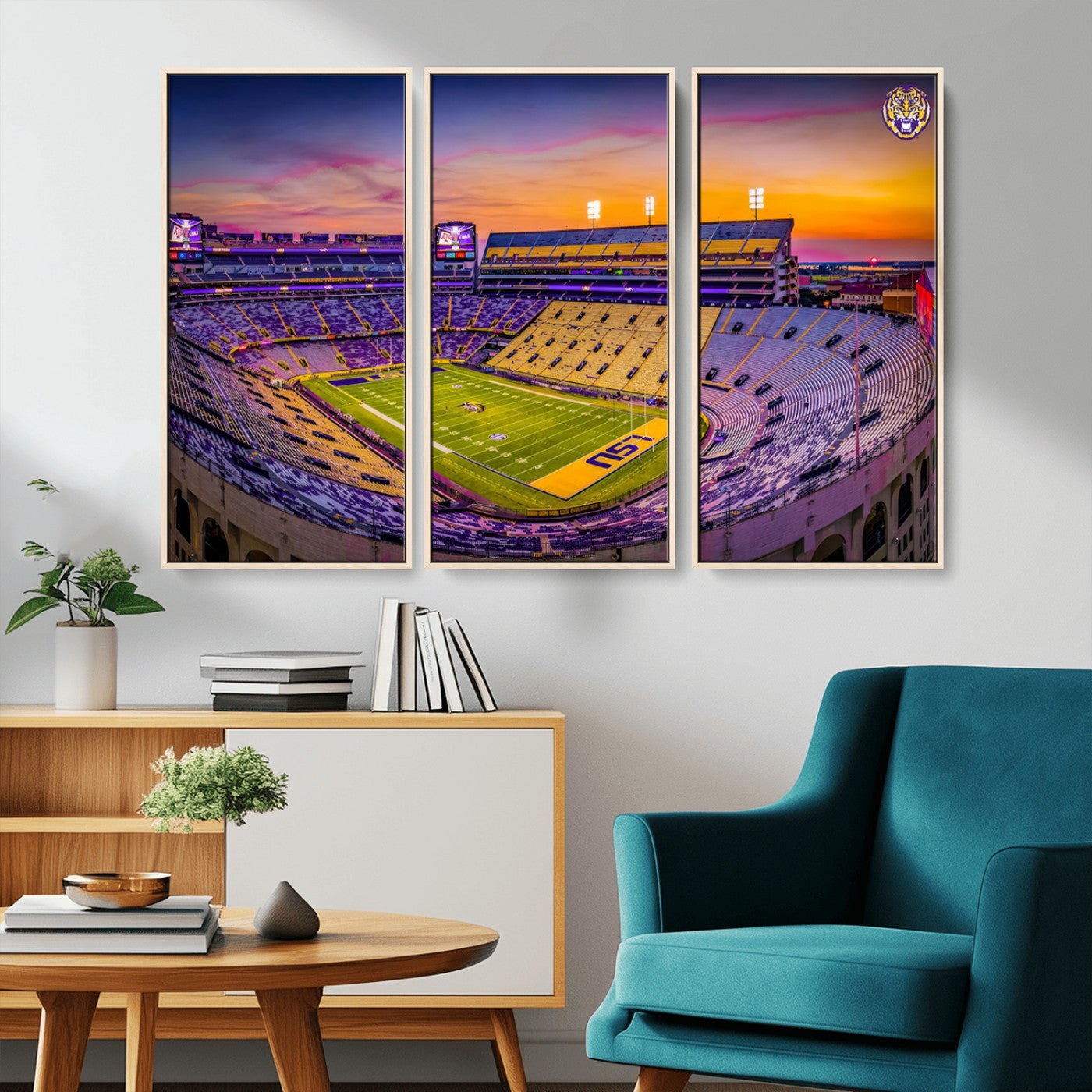 -The Louisiana State University Tigers Football Team Print - Baton Rouge Tiger Stadium Wall Art
