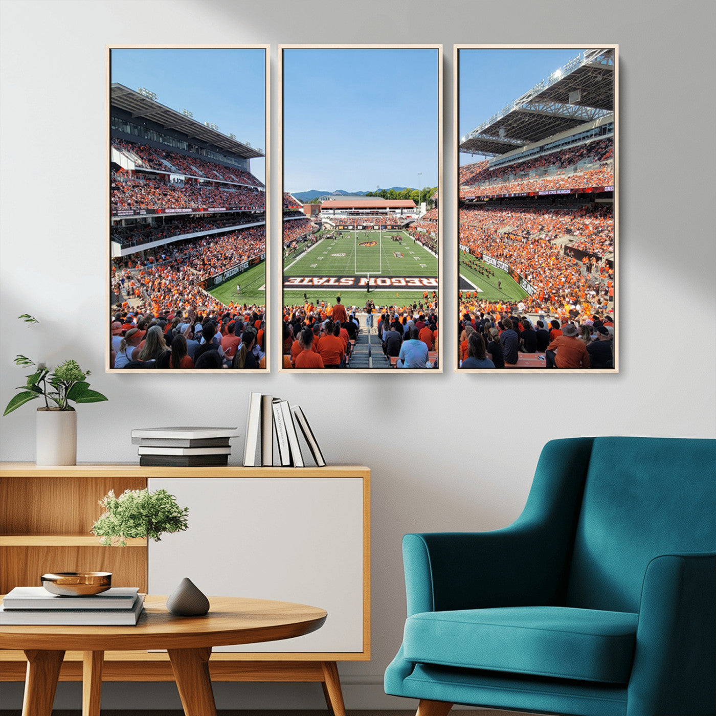 35211-MGV-CV-36X24-Oregon State Beavers Football Team Print - Corvallis Reser Stadium Wall Art Canvas Print
