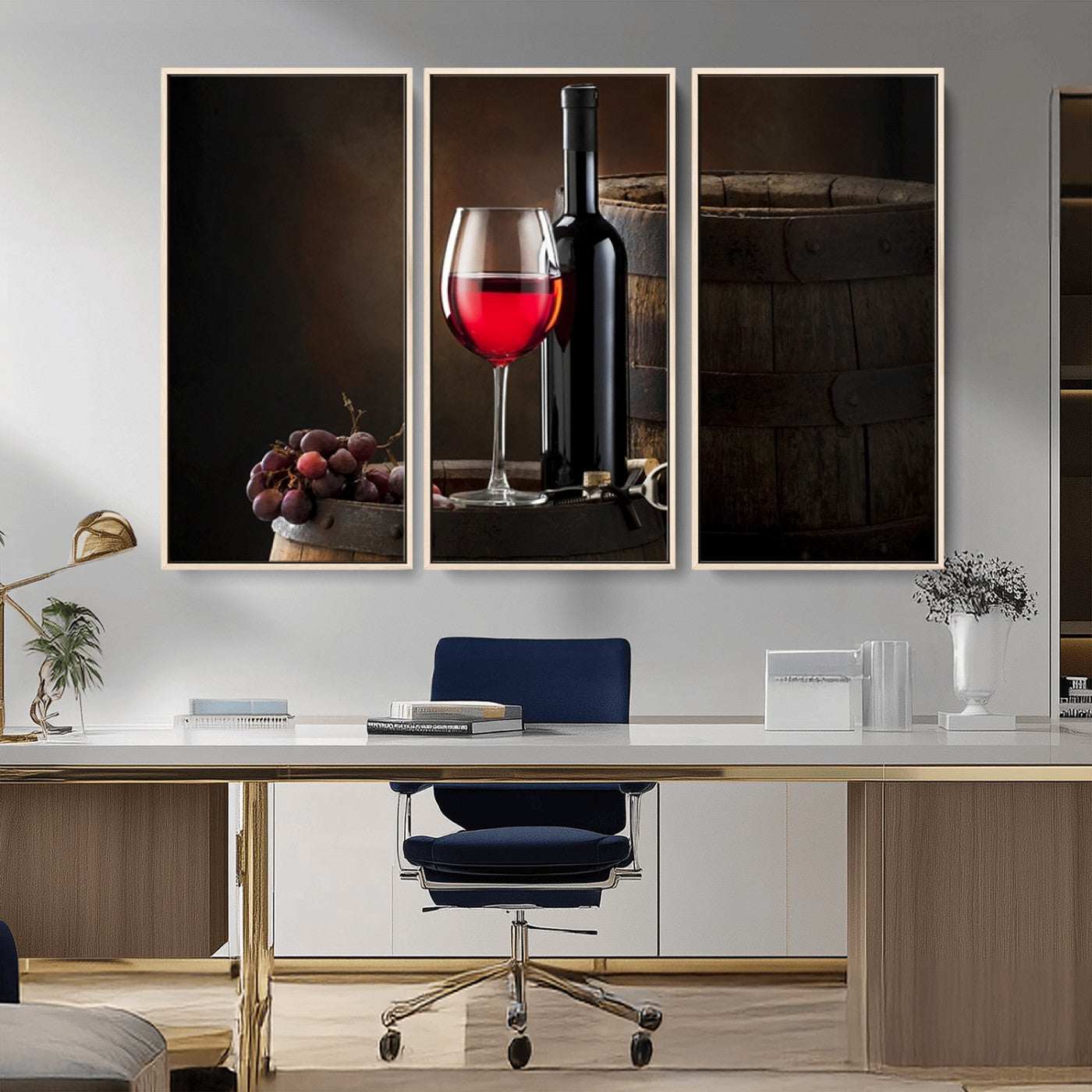 -Red Wine and Bottle Canvas Print