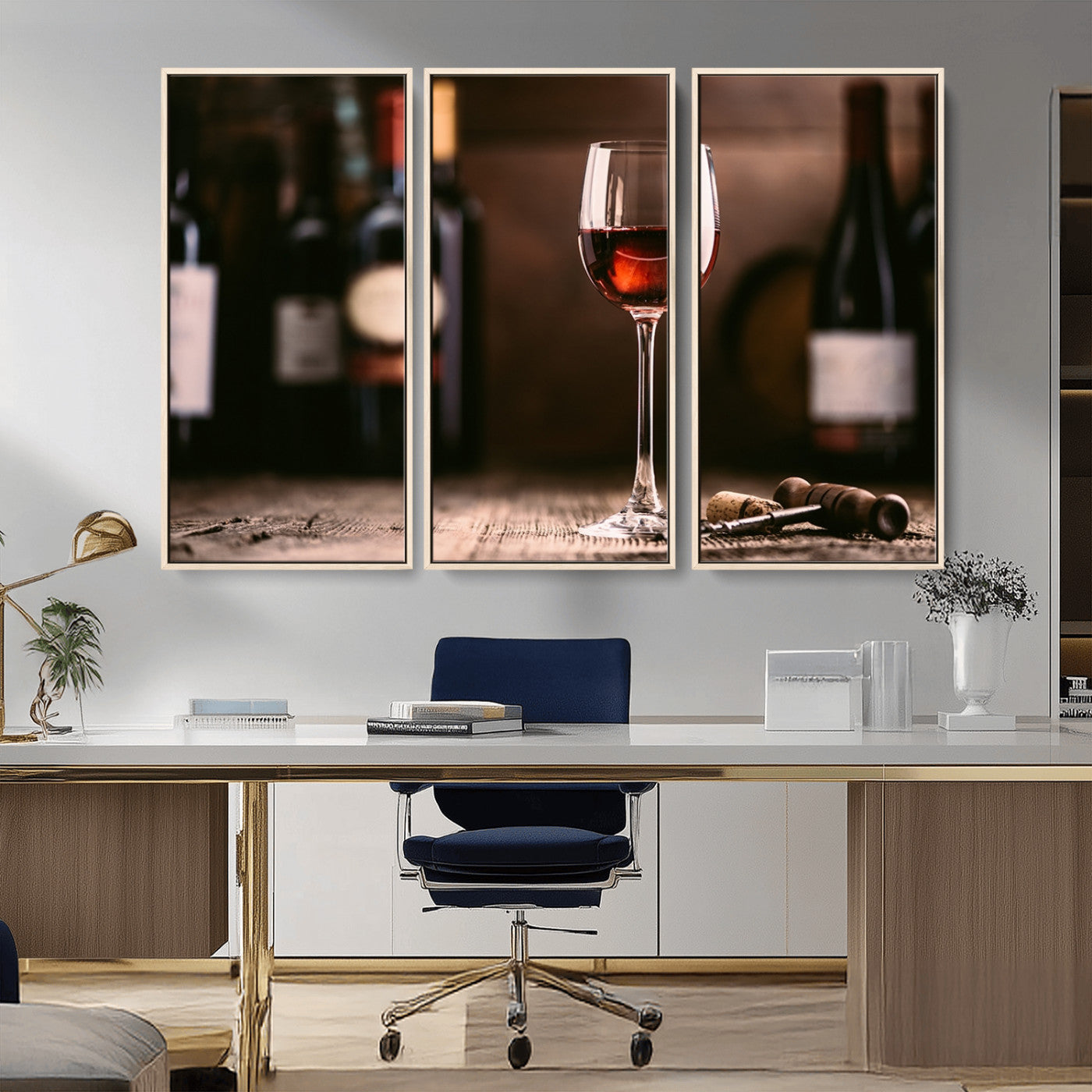 -Red Wine and Bottle Canvas Print