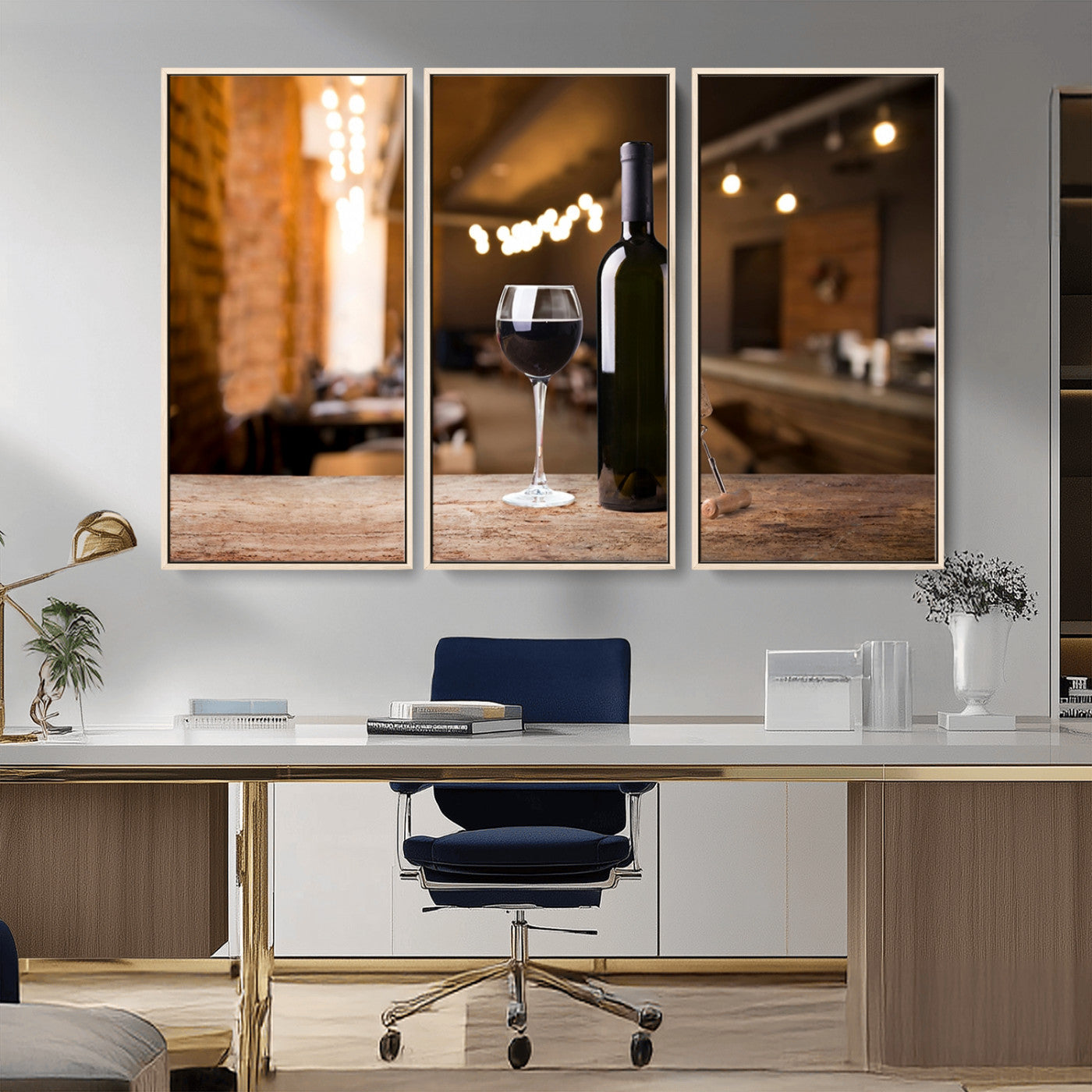 -Wine and Bottle Wall Art Canvas Print