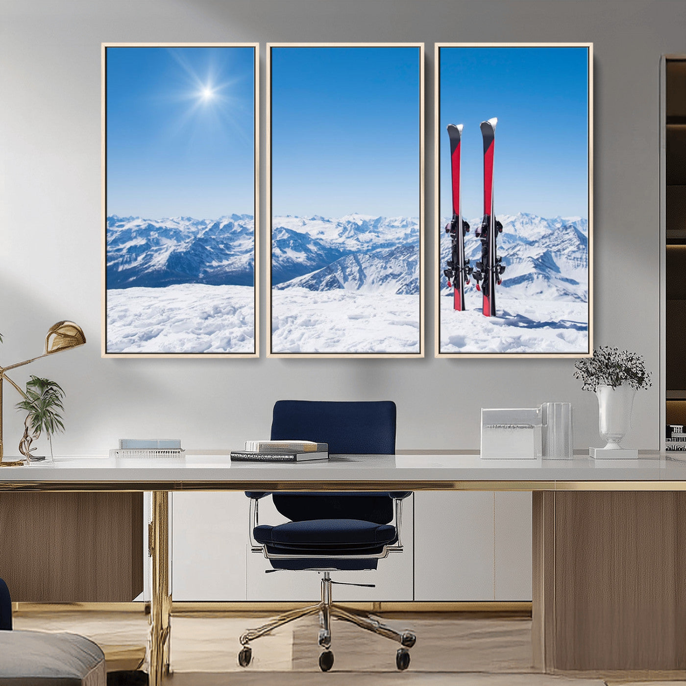 47452-MGV-FC-48X32-3P_Natural-Ski Season Snow Wall Art Canvas Print