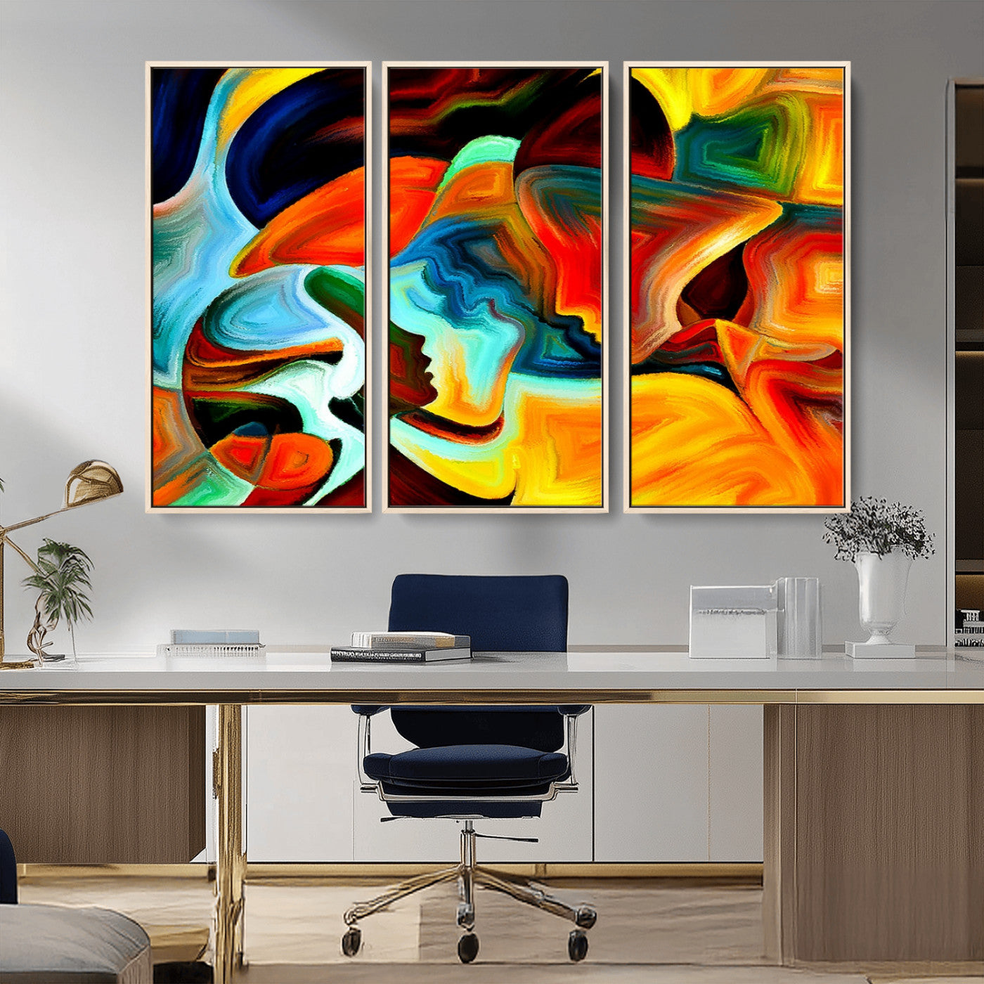 70242-MGV-CV-36X24-Human Love Figures Abstract Wall Art Canvas Print