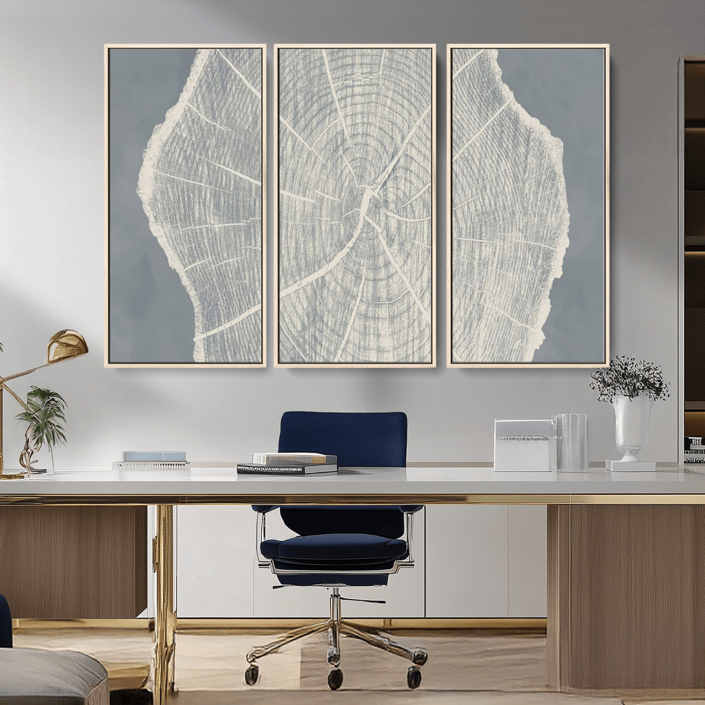 25547-MGV-FC-48X32-3P_Natural-Abstract Tree Ring Wall Art Canvas Print – Nature-Inspired, Ready to Hang, Modern Home Decor