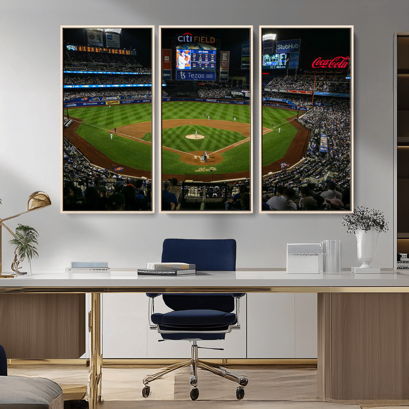 25148-MGV-CV-36X24-Los Angeles Dodgers Baseball Team Print - California Dodger Stadium Wall Art Canvas Print
