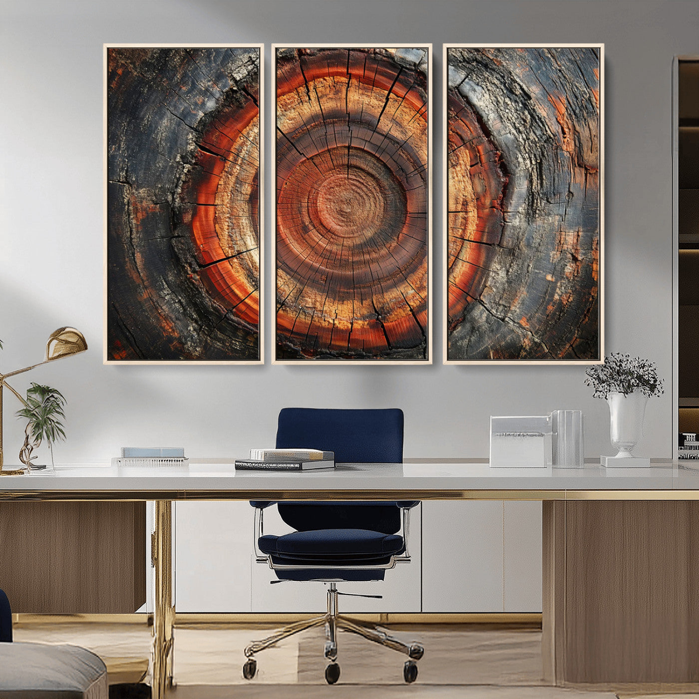 82212-MGV-CV-36X24-Wood Grain Canvas Wall Art - Framed Abstract Tree Ring Framed Wall Art, Wood Grain Canvas Wall