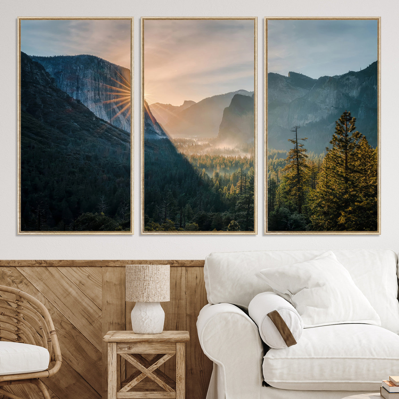 51605481-MGV-CV-36X24-Yosemite Valley Wall Art Canvas Print – Framed Mountain Landscape National Park Scenic Nature Artwork for Home Office