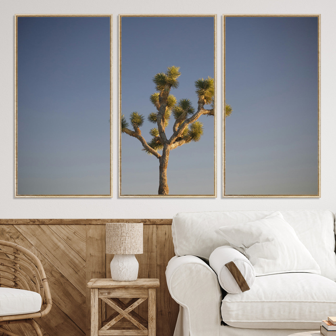 54552043-MGV-CV-36X24-Joshua Tree Wall Art Canvas Print – Framed Southwestern Desert Landscape Scene Natural Rustic Artwork for Home Office