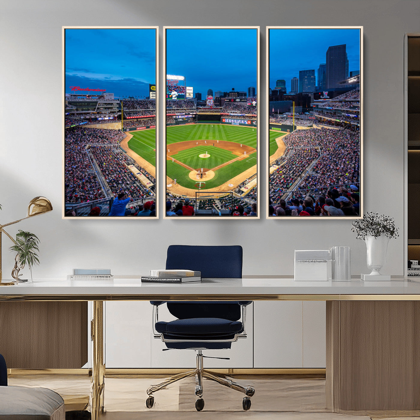 -Target Field Stadium Wall Art Canvas Print – Minnesota Twins Baseball Team Iconic Ballpark Scene for home, office