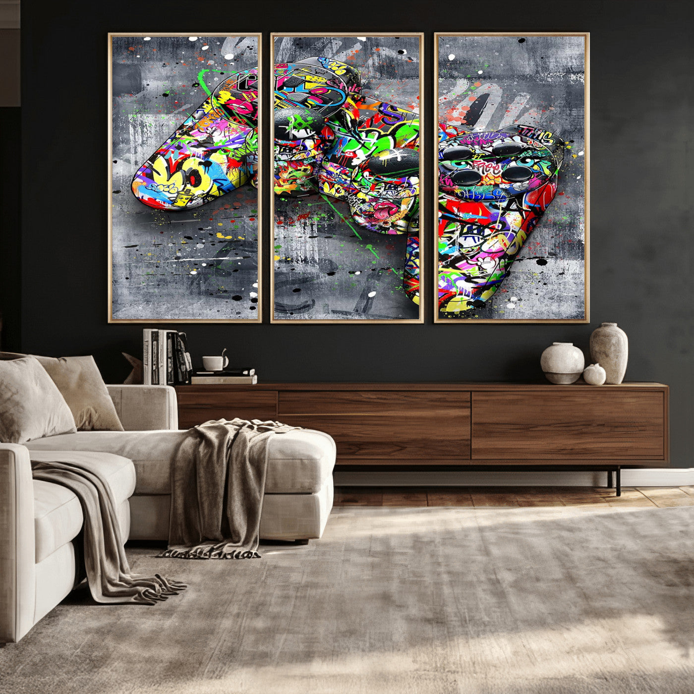 42929610-MGV-CV-36X24 - Graffiti Canvas Wall-Art For Bedroom - Gaming Wall Art For Teen Boys - Abstract Painting Pop Art Modern Home Wall Decor Ready to Hang
