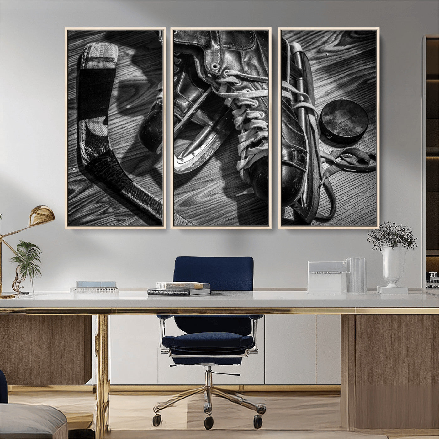 20553-MGV-CV-36X24-Old Pair of Mens Skates Wall Art Canvas, Men Skates Wall Art Print