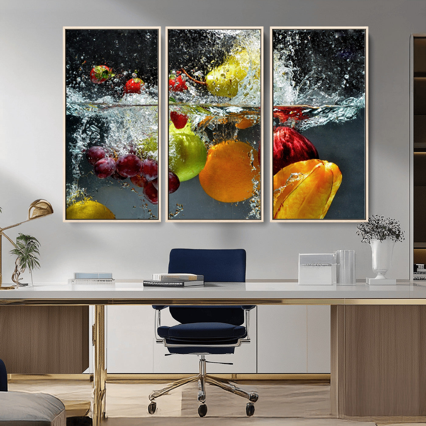 23381-MGV-FC-48X32-3P_Natural-Kithen Vegetables World Wall Art Canvas Print