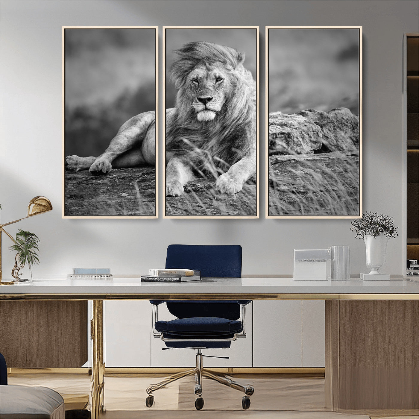 -King of Forest Lion Wall Art Canvas Print