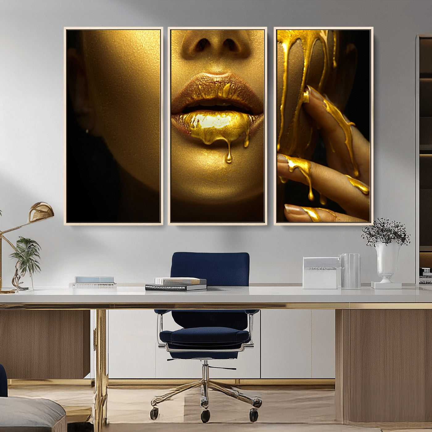 24252-MGV-FC-48X32-3P_Natural-Gold and Women Wall Art Canvas Print