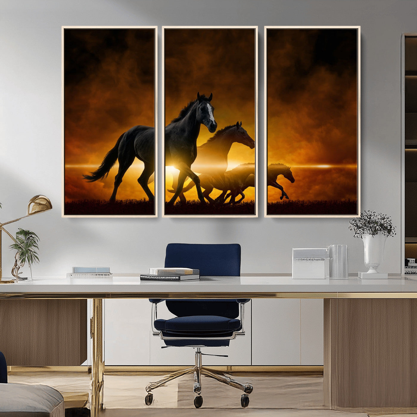 -Horse Wall Art Canvas Print, Multi Panel Animal Canvas Print