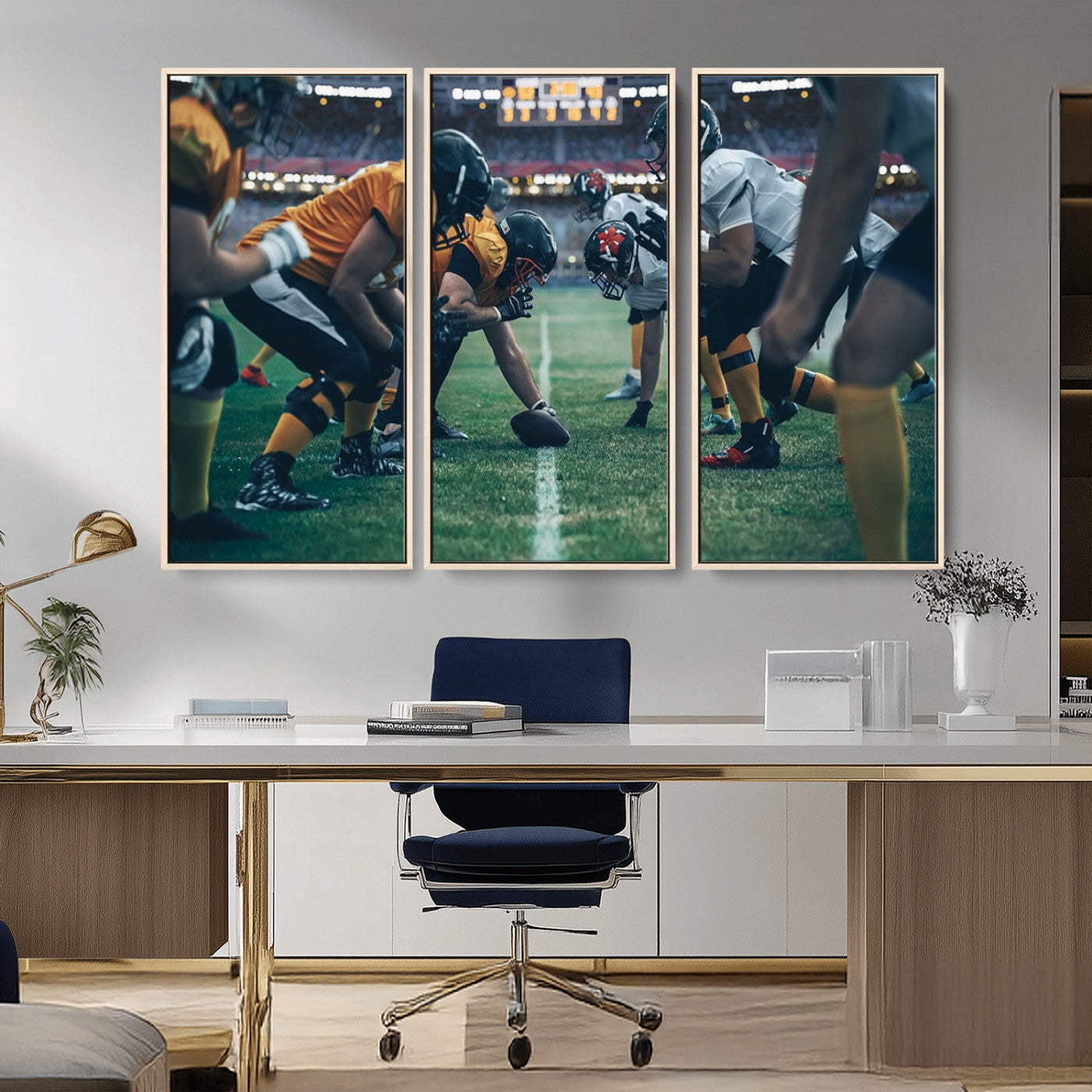 -American Football Playing Wall Art Canvas Print