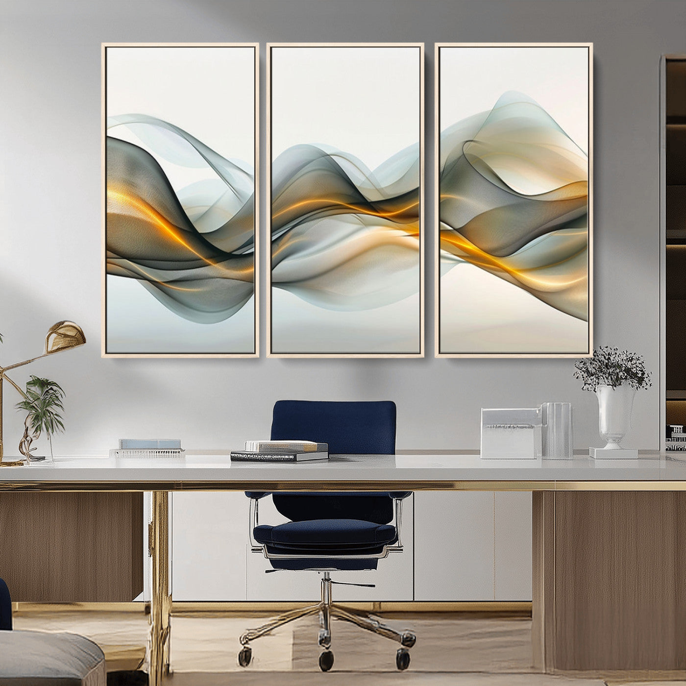 ES1001-MGV-CV-36X24-Abstract Wave Canvas Wall Art – Fluid Contemporary Elegance in Motion – Ready to Hang
