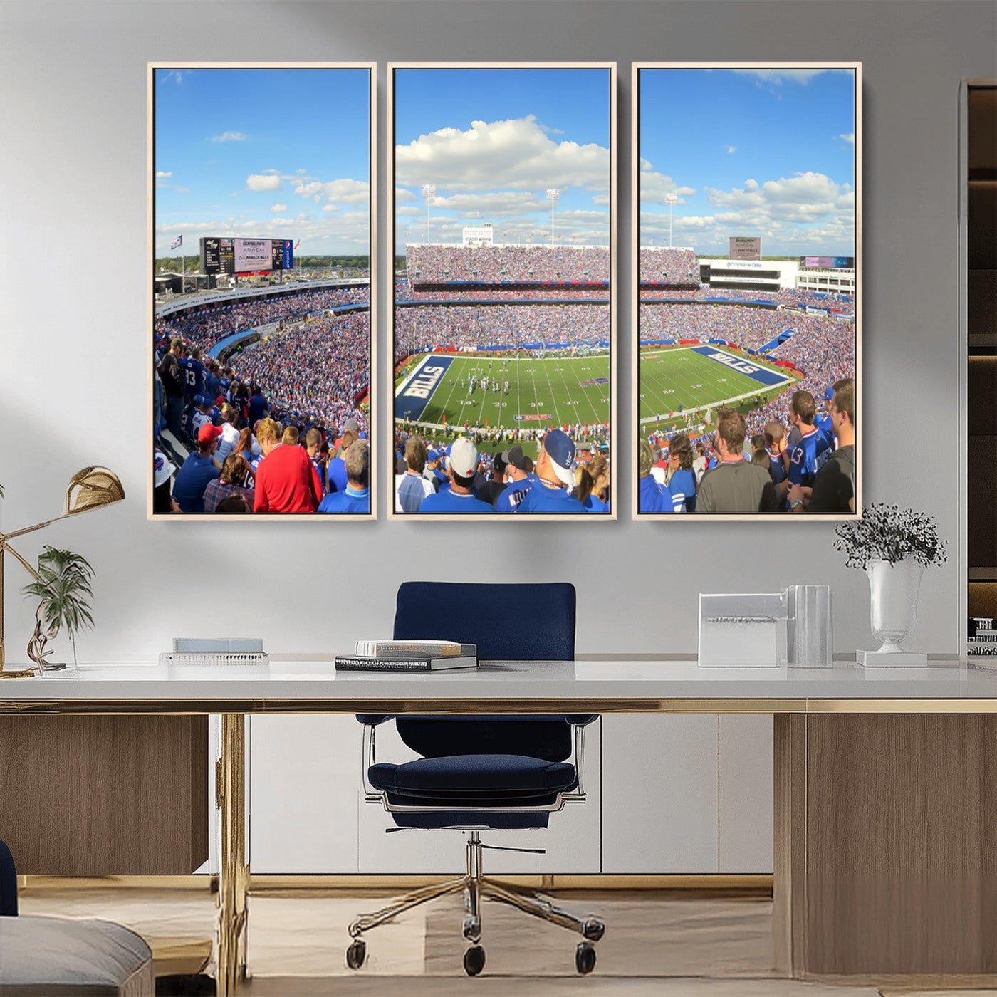 35302-MGV-CV-36X24-Buffalo Bills NFL Football Team Print - Buffalo Highmark Stadium Wall Art Canvas Print