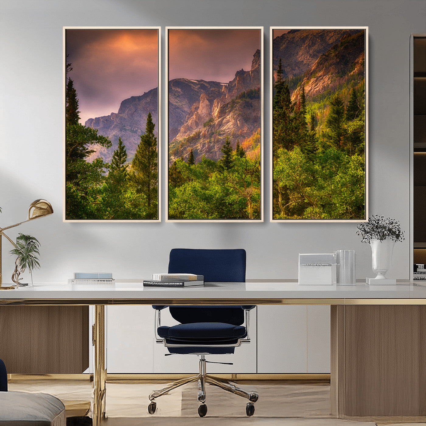 -Colorado Rockies Mountains Wall Art Canvas Print | Ready to Hang Framed Mountain Landscape
