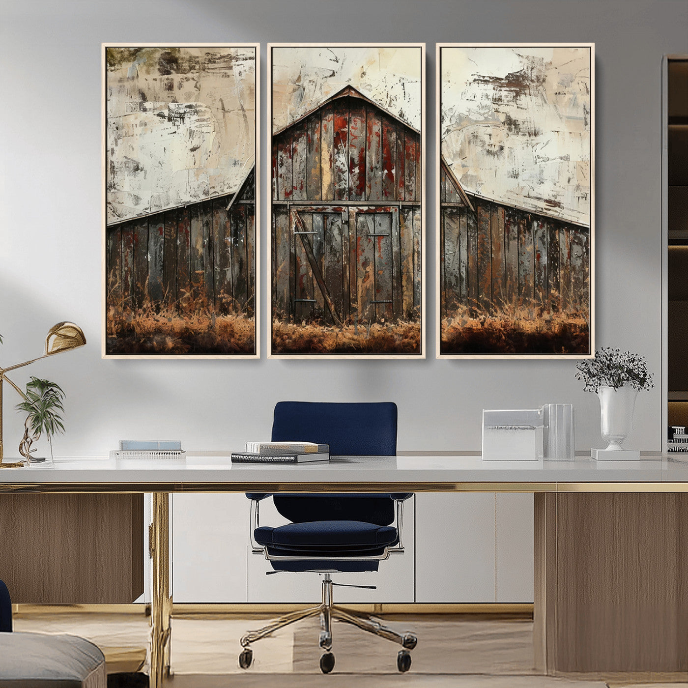 -Rustic Barn Wall Art | Farmhouse Wall Decor Canvas Print | Ready to Hang Barn Decor for Cabin or