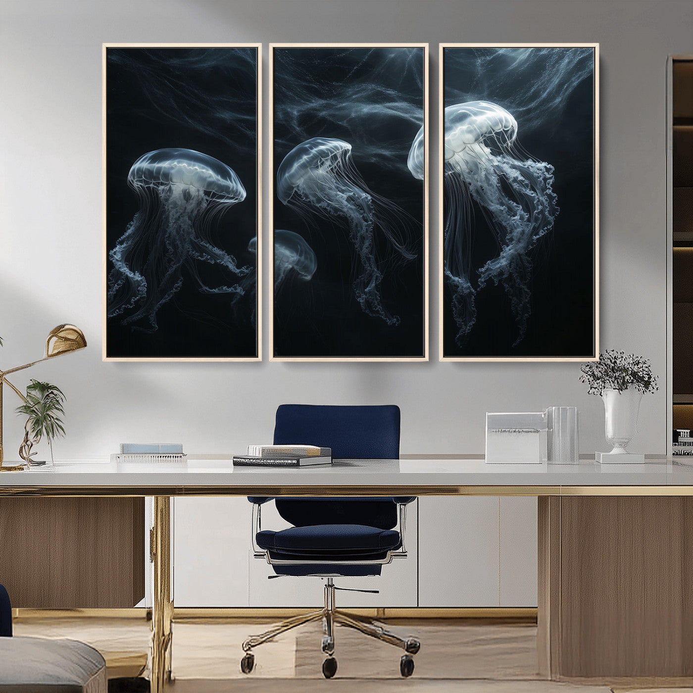 -Jellyfish Wall Art Canvas Print, Elegant Wall Decor