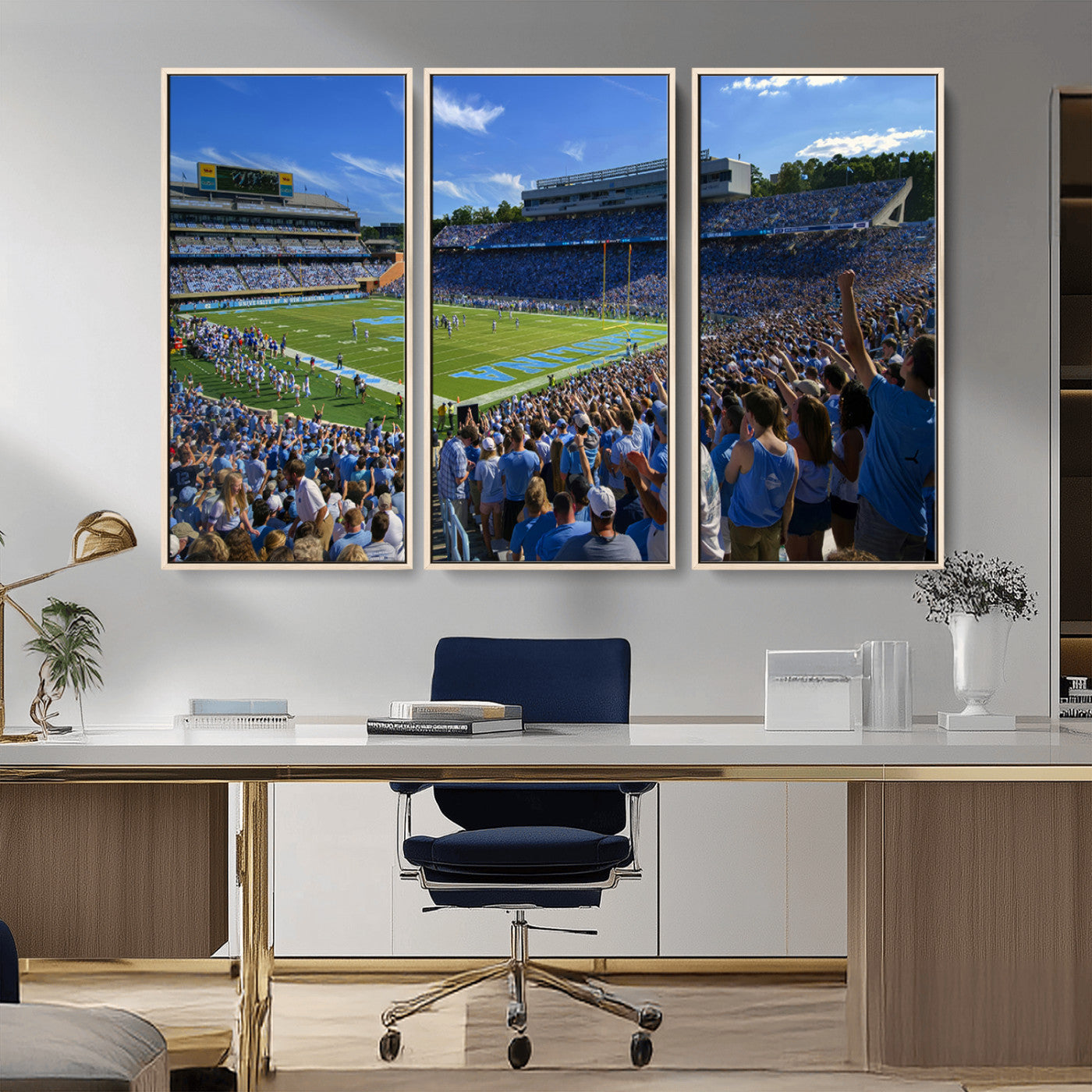 -University of North Carolina Tar Heels Team Canvas Print - Chapel Hill Kenan Memorial Stadium Wall