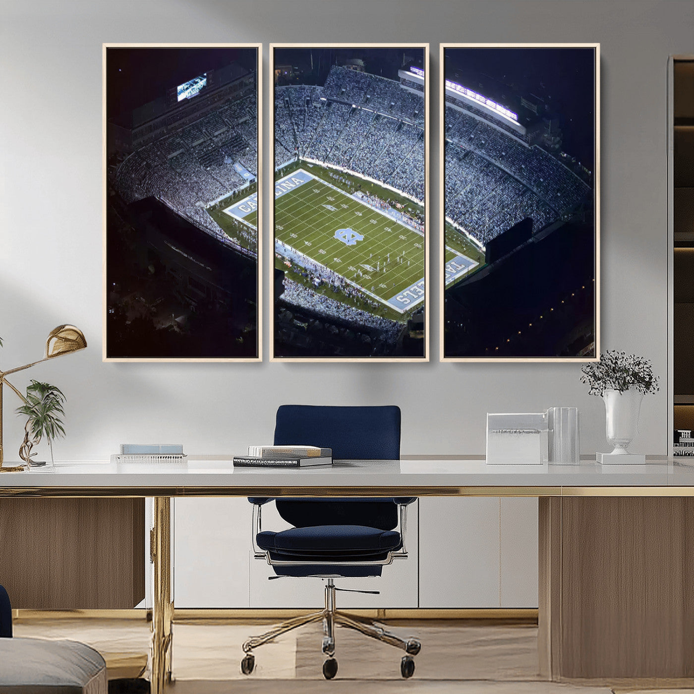 88375-MGV-CV-36X24-University of North Carolina Tar Heels Football Team Print - Chapel Hill Kenan Memorial Stadium