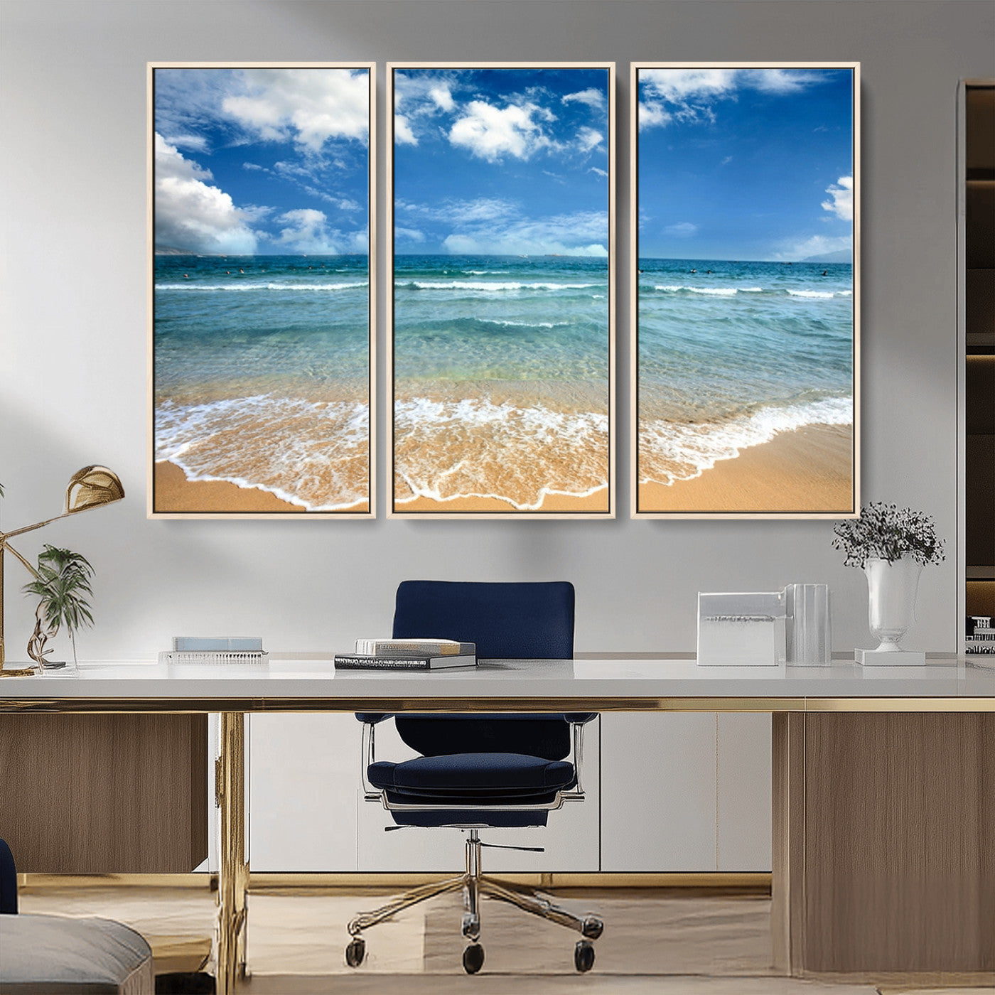 -Sea View From the Beach Canvas Print