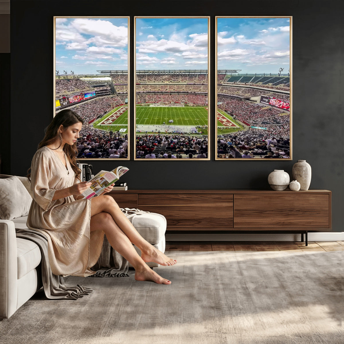 29243-PAN-FL-20X10 - The Temple University Owls Athletics Team Print - Philadelphia Lincoln Financial Field Stadium Wall