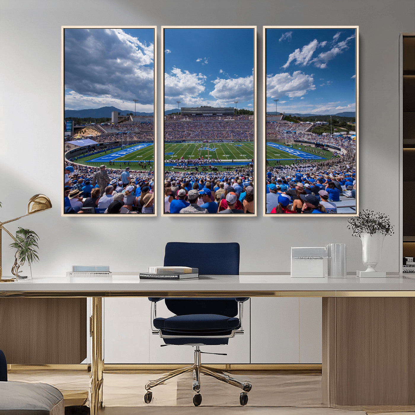 59281-MGV-FC-48X32-3P_Natural-Air Force Falcons Football Team Print - Colorado Springs Falcon Stadium Wall Art Canvas Print