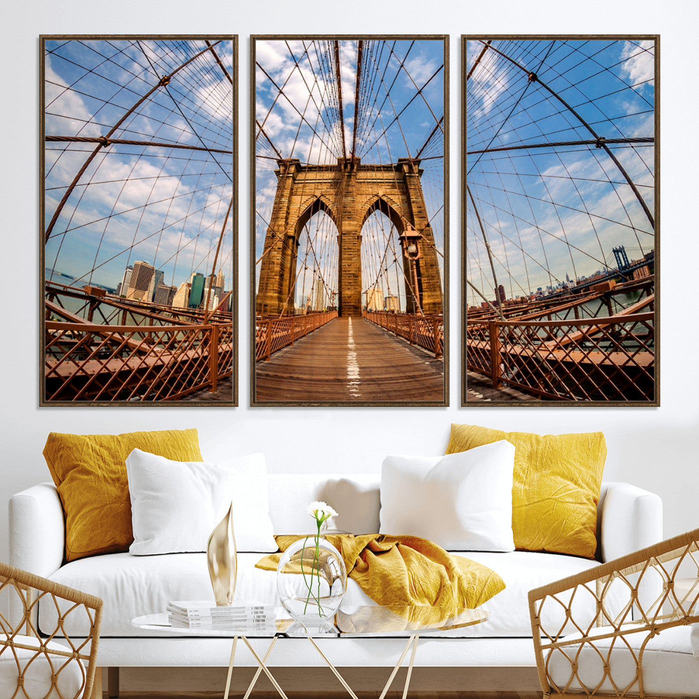 -Brooklyn Bridge Manhattan Wall Art Canvas Print