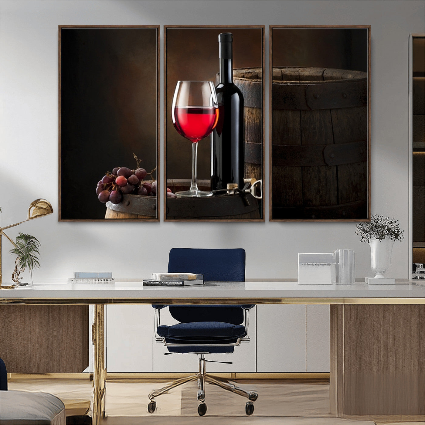 -Red Wine and Bottle Canvas Print