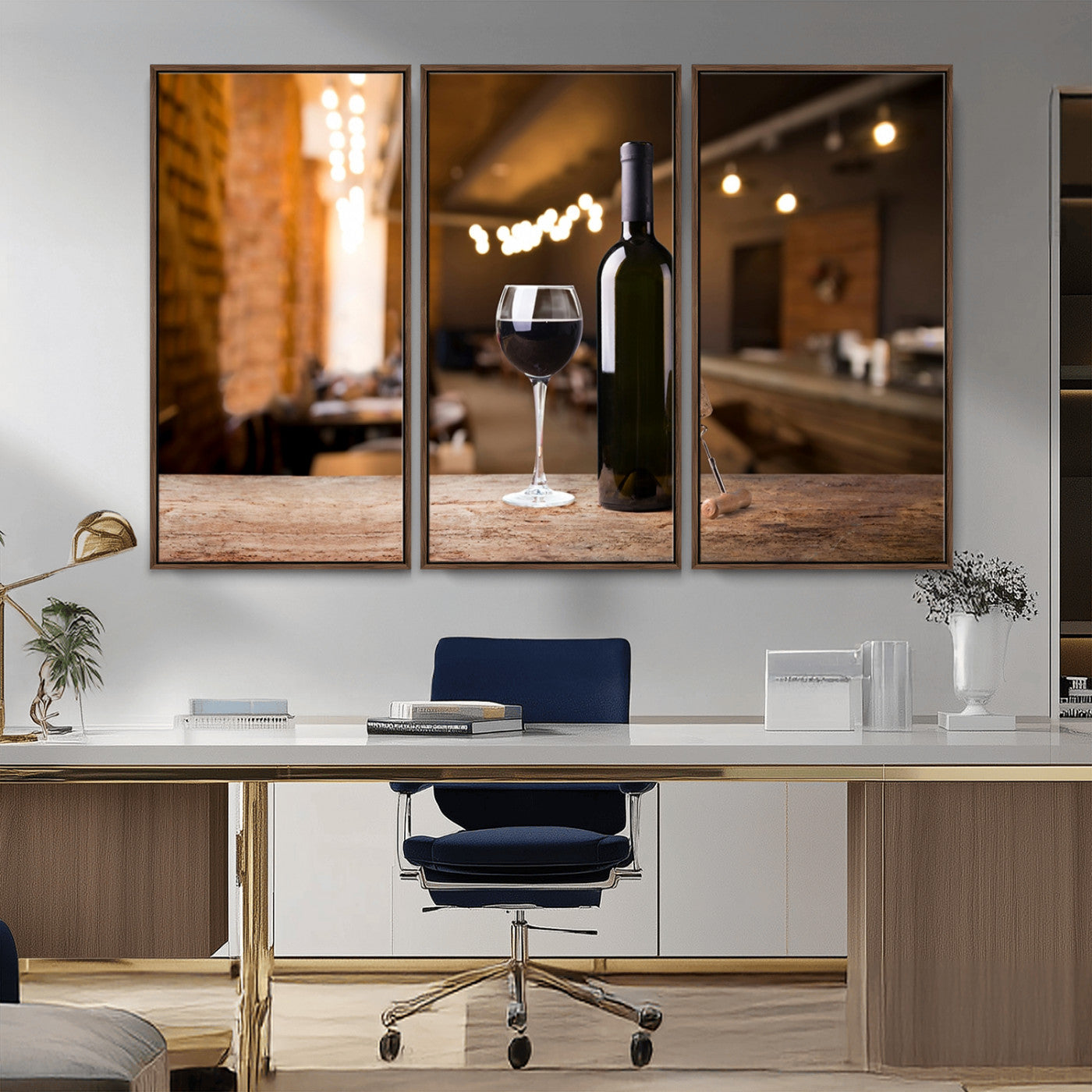 -Wine and Bottle Wall Art Canvas Print