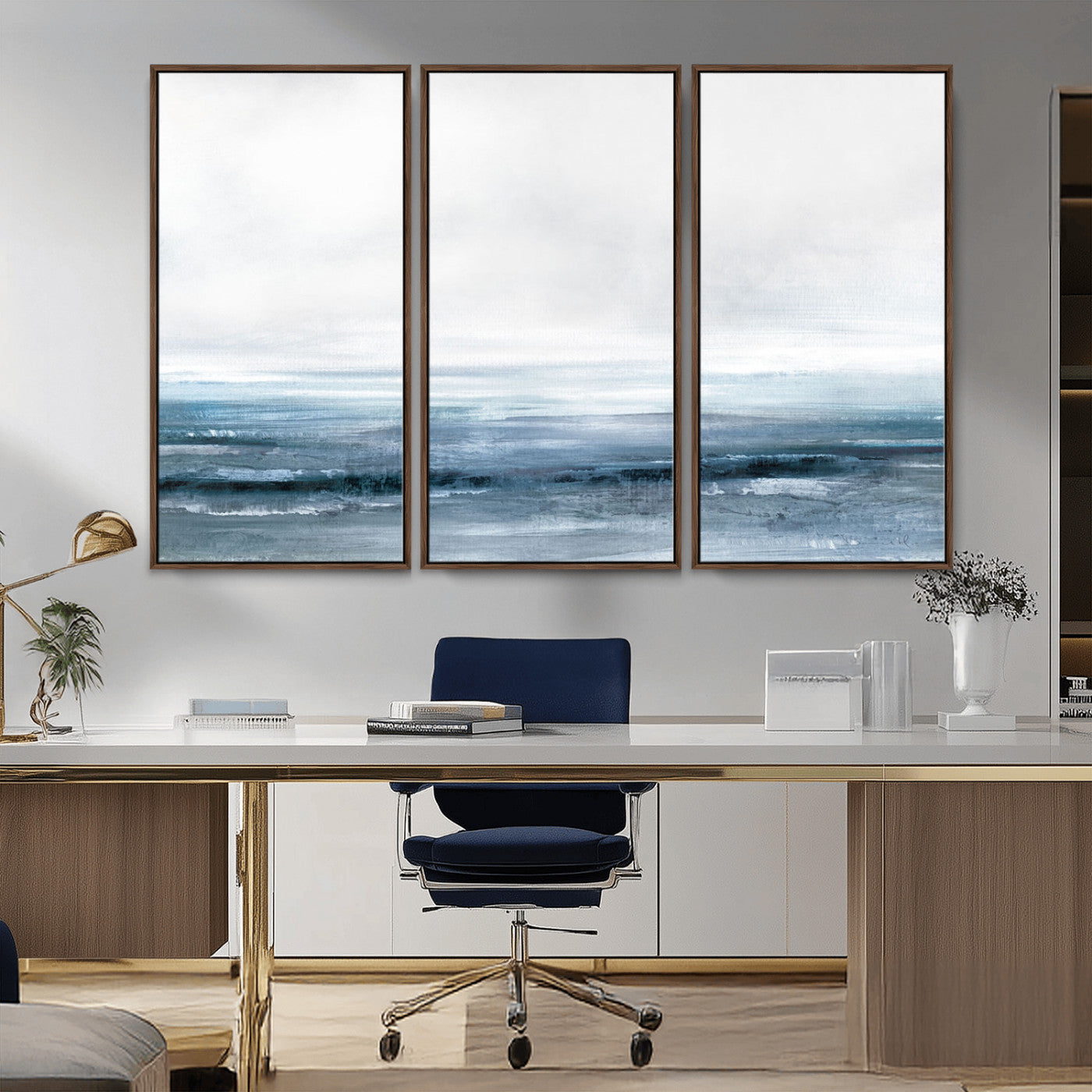 65702-MGV-CV-36X24-Blue Ocean Abstract Artwork Wall Art Canvas Print