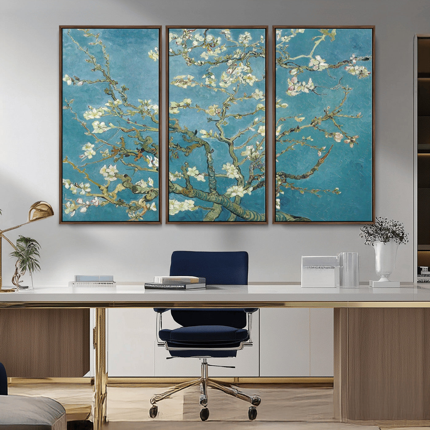 65607-MGV-CV-36X24-Vincent Van Gogh's Almond Blossom Abstract Wall Art Canvas, Van Gogh Almond Blossom Canvas Print